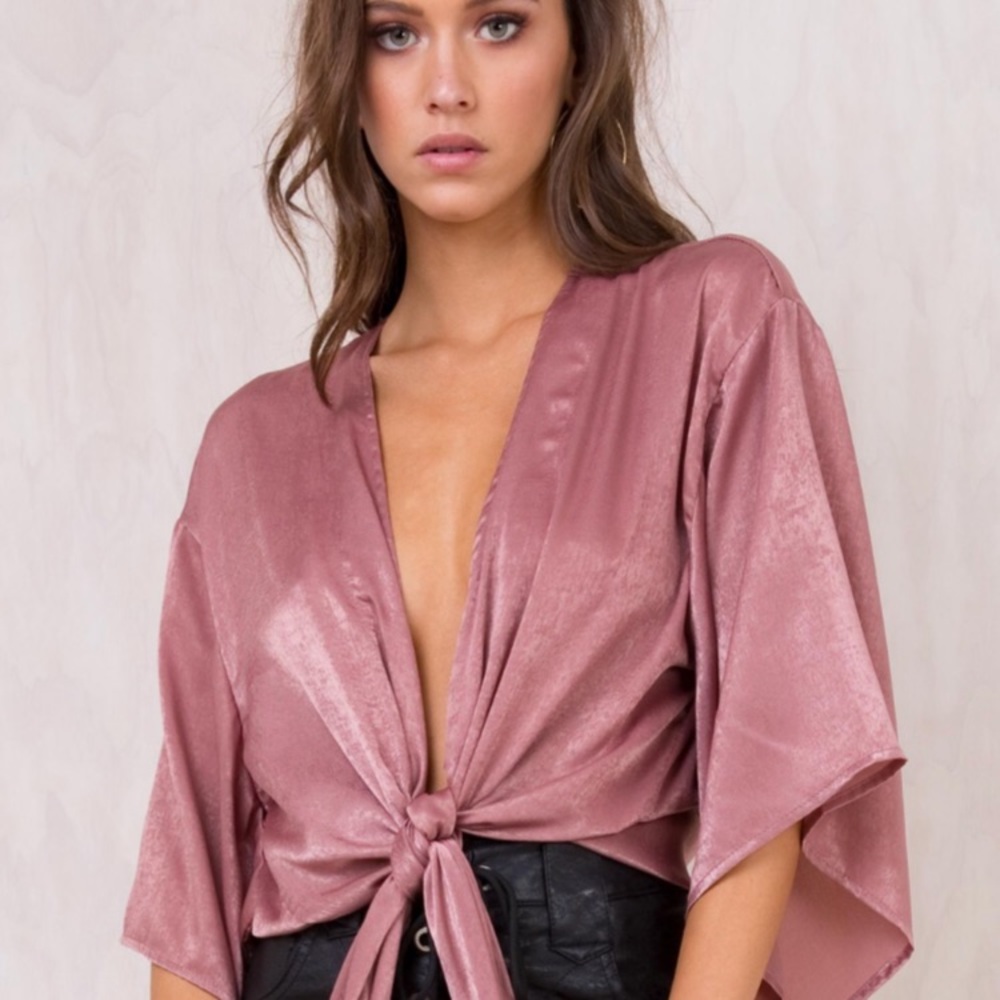 Princess Polly Blush Sunset Truffle Tie Top